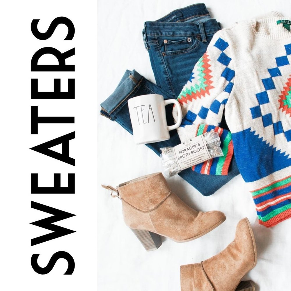 Sweaters, cardigans and shawls/ponchos